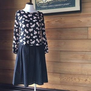TALBOTS 🖤 Cotton Eyelet Pleated Spring Skirt